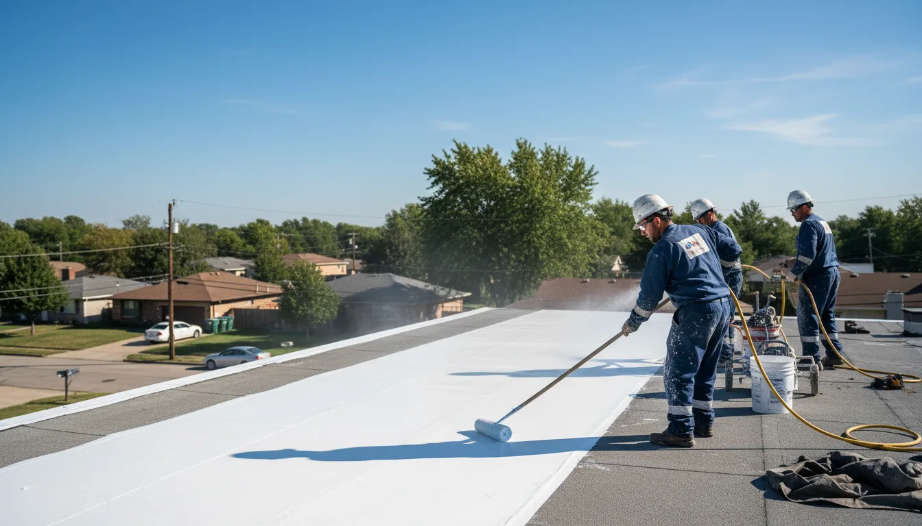 Commercial roof coating in Roanoke, TX near me